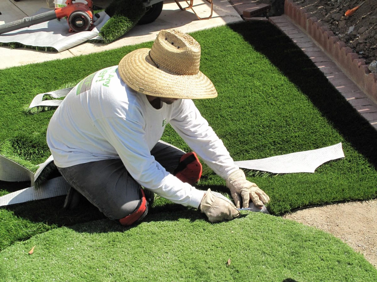 Artificial turf installation in Cypress, TX